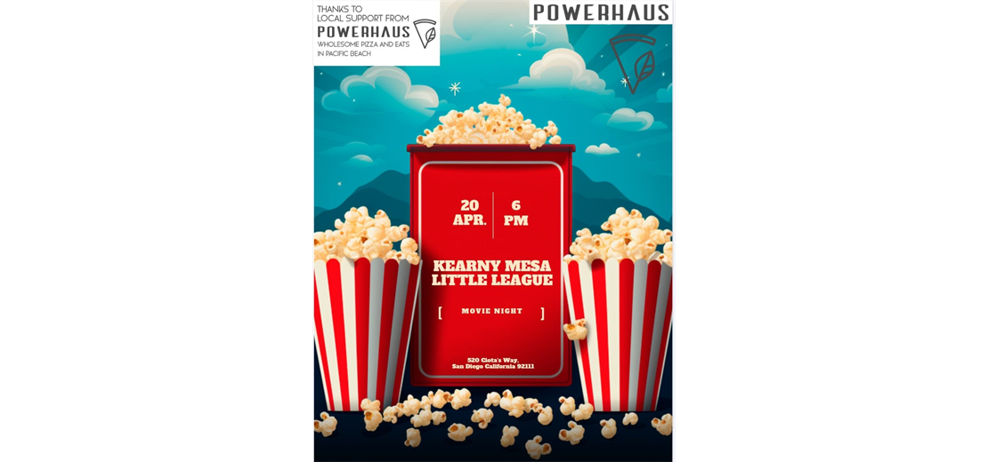Movie Night @ the KMLL Fields - Sponsored by Powerhaus Pizza