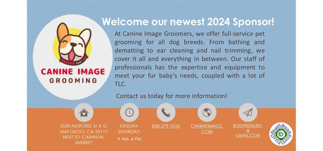 Welcome New Sponsor - Canine Image Grooming